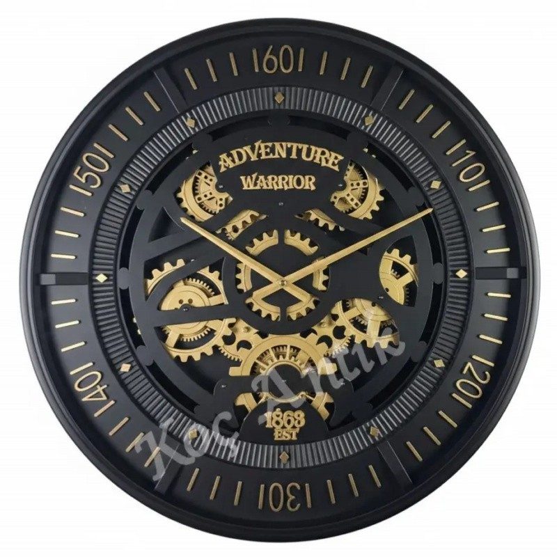 Adventure Black Çarklı Saat 60 Cm